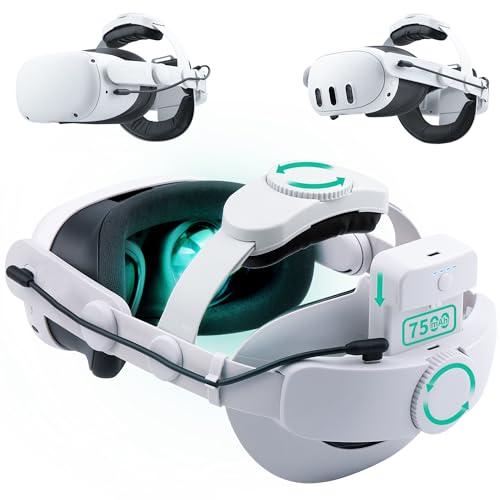 Noiposi Cinghia con Batteria 7500mAh per Meta Quest 3/Quest 2/Quest 3S