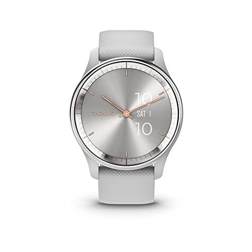Garmin vívomove Trend, Smartwatch ibrido, Cassa 40mm, Touchscreen LCD e Lancette, Pay, SMS emergenza, Cardio, SpO2, GPS connesso, Monitoraggio 24/7, Sleep Score (Cream Gold & French Grey)