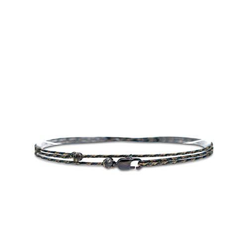 Bracciale Sottile Unisex con Chiusura a Clip - Fatto a Mano, Impermeabile e Regolabile (Nero Mimetico)