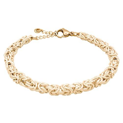 ParticolarModa Bracciale Maglia Bizantina Dorato