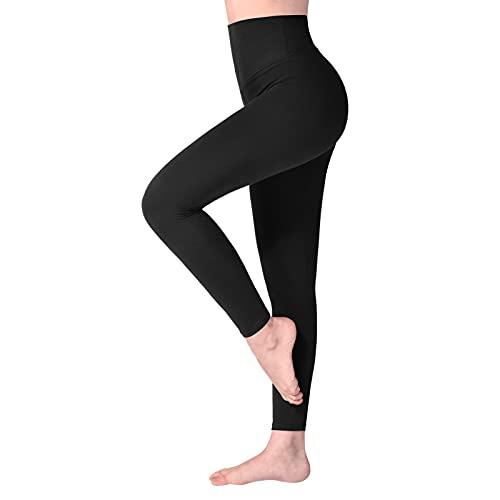 SINOPHANT Leggings Vita Alta Donna, Nero, Taglia L-XL
