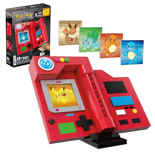 Mega Pokémon - Pokédex della regione di Kanto, Set da Costruire con 322 Pezzi, Display, Dettagli Luminosi e 5 Carte Lenticolari di Personaggi Pokémon, Giocattolo per Collezionisti, 13+ Anni, HYM37