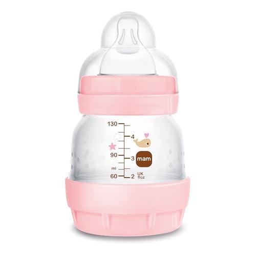 MAM Biberon Easy Start 130 ml Rosa - Anticolica, Allattamento Misto, Autosterilizzante
