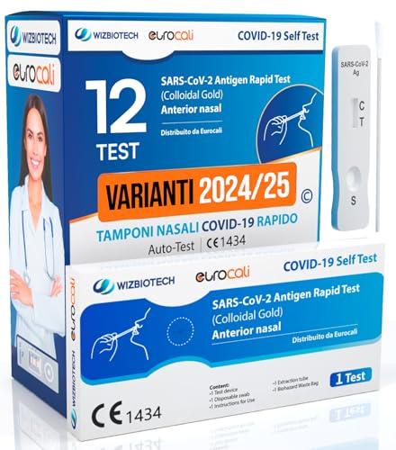 12x Tamponi COVID-19 - Test Nuove Varianti 2025 - Tamponi Rapidi Nasali Certificati per Uso Domestico