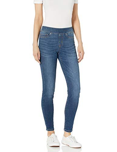 Amazon Essentials Jegging Elasticizzato Senza Zip a Vita Media - Blu Medio, Donna