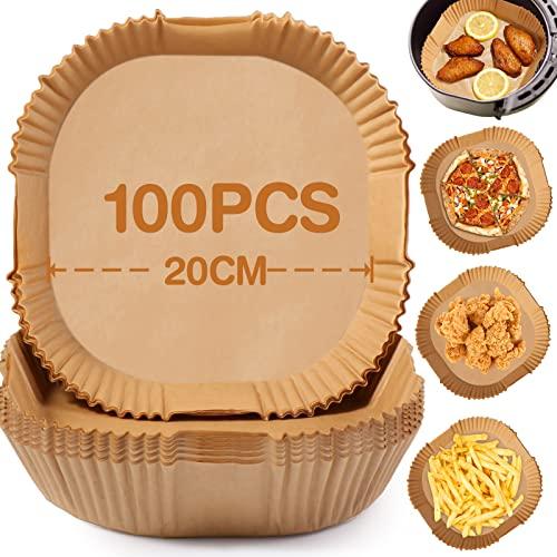 Diboniur Carta Forno per Friggitrice ad Aria Quadrata 20cm - 100 Pezzi