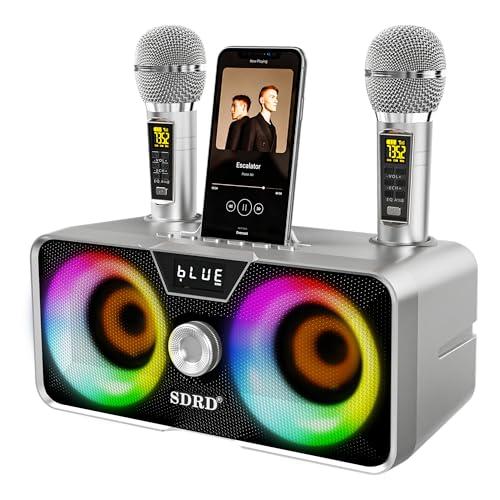 Casse Karaoke Portatile con Doppi Microfoni Wireless e Bluetooth 5.0