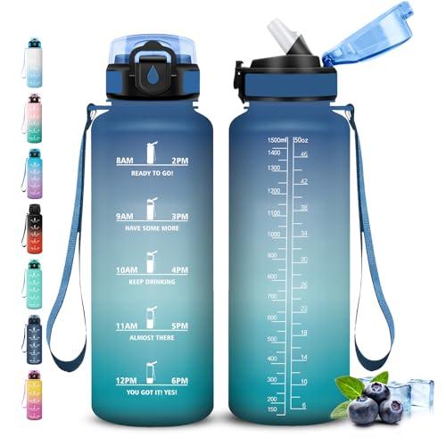 Grsta Borraccia da 1.5 Litri con Cannuccia e Slogan Motivazionale