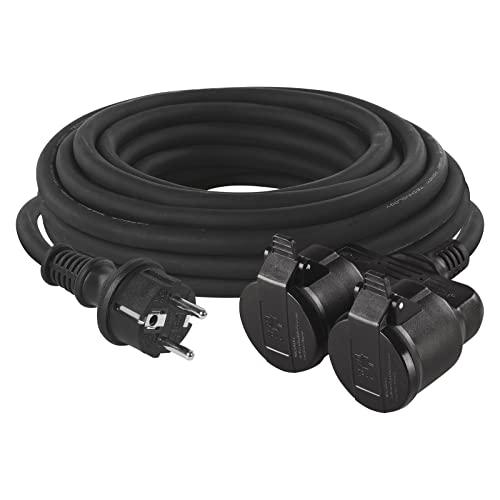 EMOS Cavo di Prolunga IP44 10m con 2 Prese Schuko