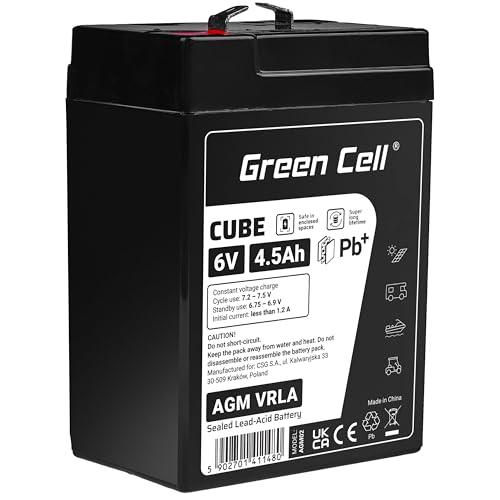GreenCell Batteria AGM 6V 4.5Ah al piombo accumulatore sigillata VRLA Senza manutezione ricaricabile Batterie di ricambio ermetica giocattoli per bambini Installazioni di allarme sistemi UPS/SAI