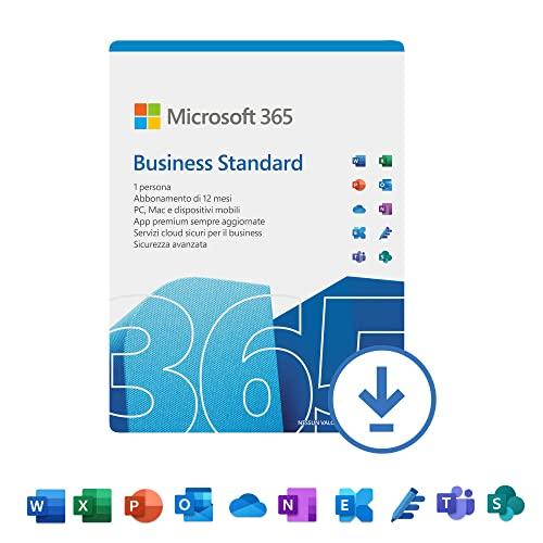 Microsoft 365 Business Standard - 1 utente - 5 PC/Mac + 5 Tablet + 5 Telefoni cellulari - Abbonamento di 12 mesi