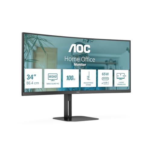 AOC CU34V5CW - Monitor Curvo WQHD da 34 Pollici con USB-C
