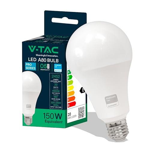 Lampadina LED V-TAC VT-233 A80 E27 20W 4000K Bianco Naturale