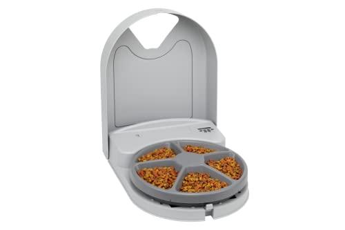 PetSafe - Distributeur de Nourriture et Croquettes Automatique Eatwell 5 Repas pour Animaux, Chiens et Chats - Programmable - Ecran LCD - sans BPA, Plateau Lavable au Lave-Vaisselle