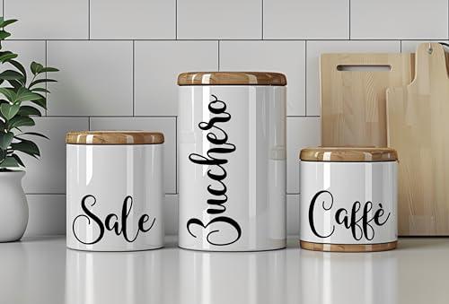 Set Adesivi Barattoli Cucina - Zucchero, Sale e Caffè personalizzato HandMade