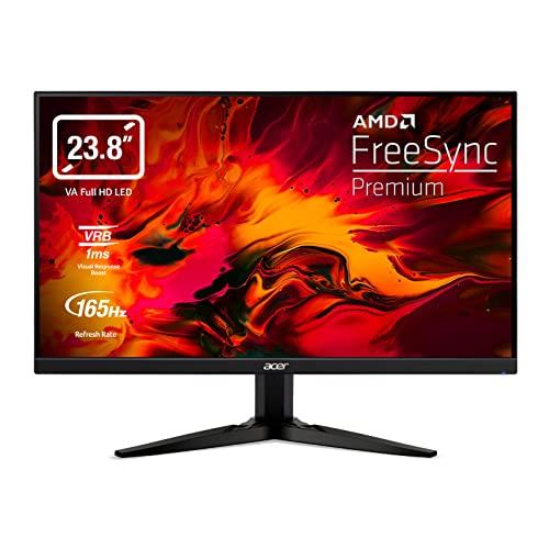 Acer Nitro KG241YAbii Monitor Gaming PC, Display VA FHD, 75 Hz, 1 ms, FreeSync, HDMI (1.4), VGA, Lum 250 cd/m2, ZeroFrame, Cavo HDMI Incluso, Nero, 23.8
