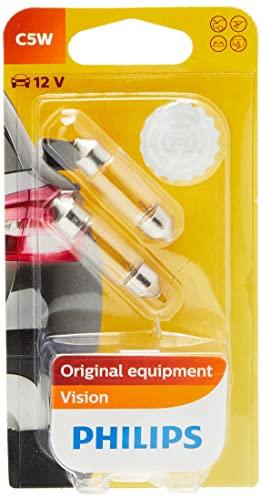 Philips 12844B2 Lampadine Siluro C5W 12V 5W per Auto (Confezione da 2)