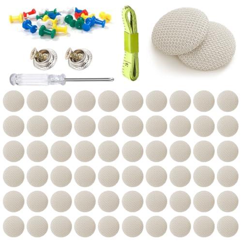 Kit Riparazione Cielo Auto con 65 Rivetti, Puntine Colorate, Cacciavite e Metro