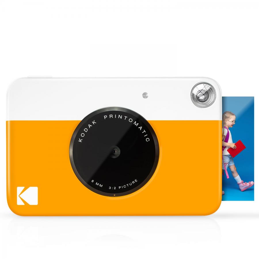 KODAK Printomatic - Fotocamera di stampa istantanea, stampa su Zink 5 x 7.6 cm, carta appiccicosa, giallo