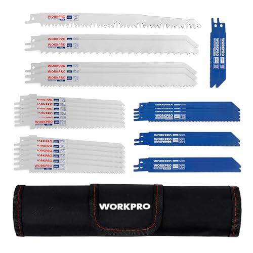 WORKPRO Set 32 Lame per Sega a Gattuccio Universale con Borsetta