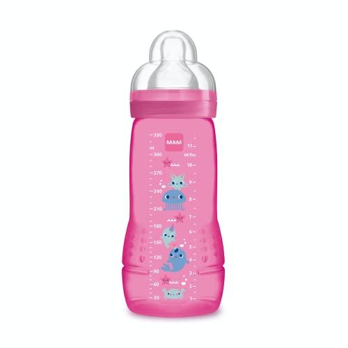 MAM Easy Active Biberon 2a Età 330ml Rosa - Tettarella Flusso X (6+ Mesi)