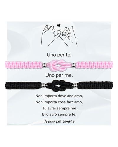 VGWON Bracciali Coppia Nodo d'Amore: Simbolo di Amicizia e Amore Eterno
