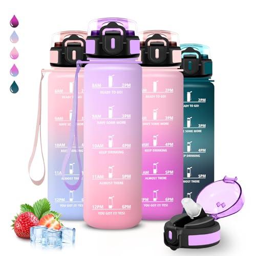 Borraccia Motivazionale da 1 Litro con Cannuccia e Slogan