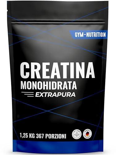 Creatina Monoidrata Polvere Extrapura - 1,25 kg (367 Porzioni) con Vitamina B6 - Vegan e Prodotta in Germania - Creatine Monohydrate Powder