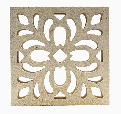 Griglia di aerazione e ventilazione in Pietra Leccese GRPQ016 con rete alluminio anti insetti e trattamento idrorepellente