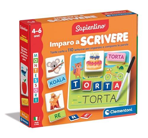 Clementoni Sapientino Montessori - Imparo a Scrivere - Tessere Alfabeto e Lavagna Cancellabile