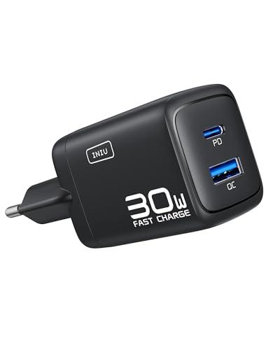 INIU Caricatore USB C 30W, Presa Alimentatore PD 3.0 a 2 Porte GaN