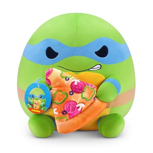 Snackles Tartarughe Ninja Leonardo - Peluche 35cm con Snack Pizza