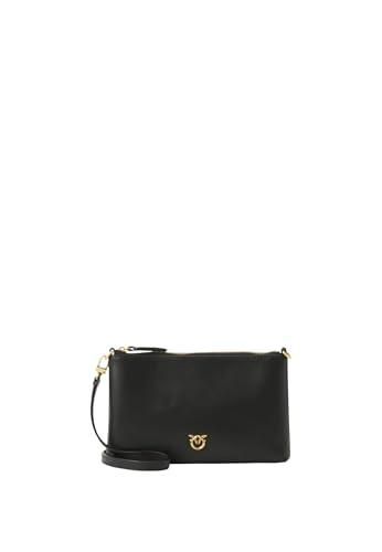 Pochette Pinko Nera in Pelle con Dettagli Antique Gold