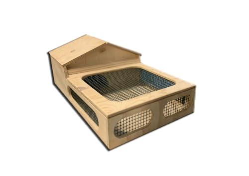 Casetta Teca Terrario Tartarugario per Tartarughe di Terra e Rettili - 60x40x23h
