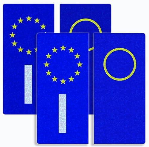 Longivia 4 Adesivi Rifrangenti per Targa Auto Italiana