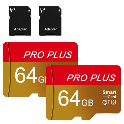 2 Pack Micro SD 64GB con Adattatore