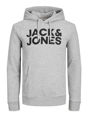 JACK & JONES Jjecorp Logo Sweat Hood Noos Felpa con Cappuccio Grigia