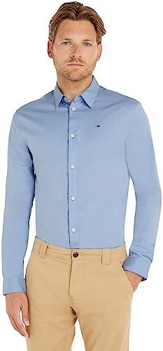 Tommy Jeans Tjm Original Stretch Shirt DM0DM04405, Camicia Uomo, Blu (Lavender Lustre), M