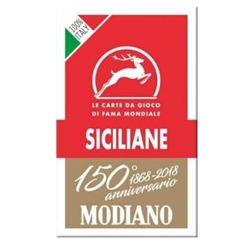 Modiano Carte da Gioco Siciliane Anniversario 150 Anni Rosso