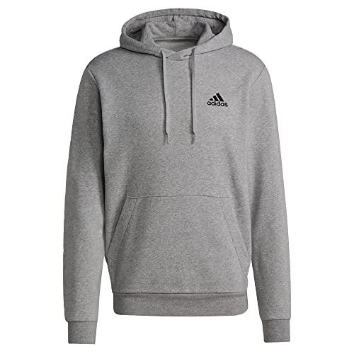 Adidas Essentials Fleece Hoodie Felpa con cappuccio grigio antracite/nero