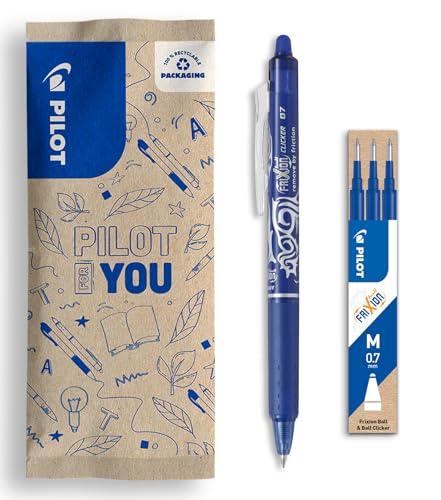 Pilot FriXion Ball Clicker 07 - Penna Cancellabile Blu + Ricariche