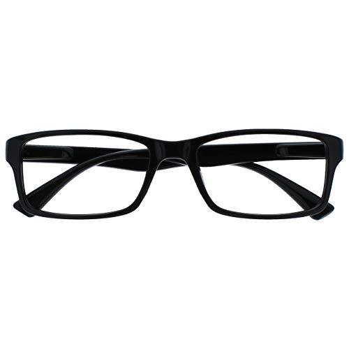 OPULIZE Occhiali da Lettura Neri Stile Designer Uomo Donna UVR092BK +1.50