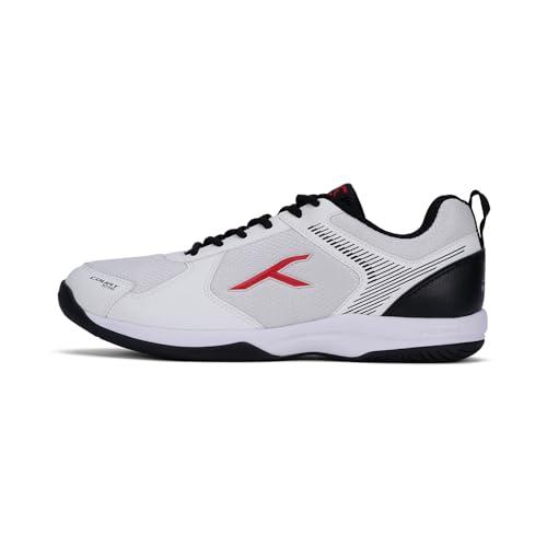 HUNDRED Court Star Scarpe da Badminton Professionali Non-Marking Uomo (Bianco/Nero, EU 47/UK 12/US 13)