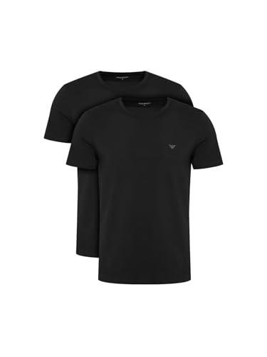 EMPORIO ARMANI Endurance - Confezione da 2 Magliette Girocollo da Uomo, Taglia L, Colore: Nero