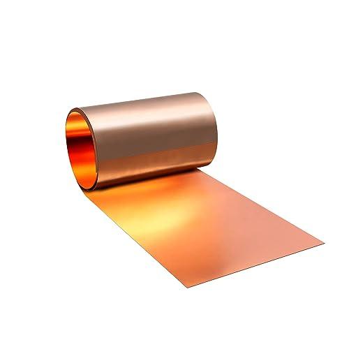 Uxney lastra di rame, fogli di rame 1000 x 150 x 0.05 mm, Applicabile a vari progetti di riparazione domestica e fai-da-te