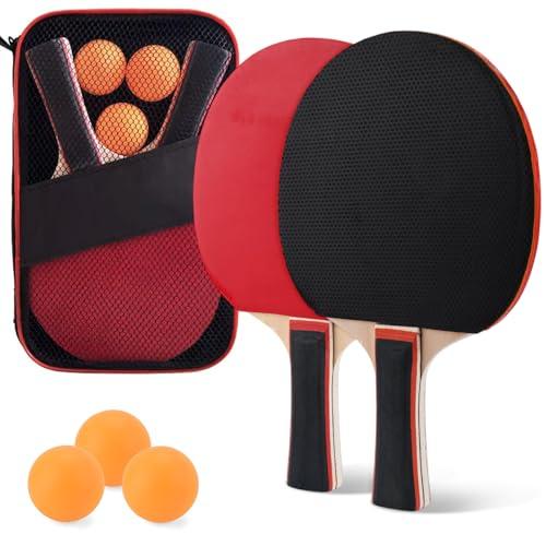 BBWELL Set Racchette Ping Pong Professionali con Borsa e Palline