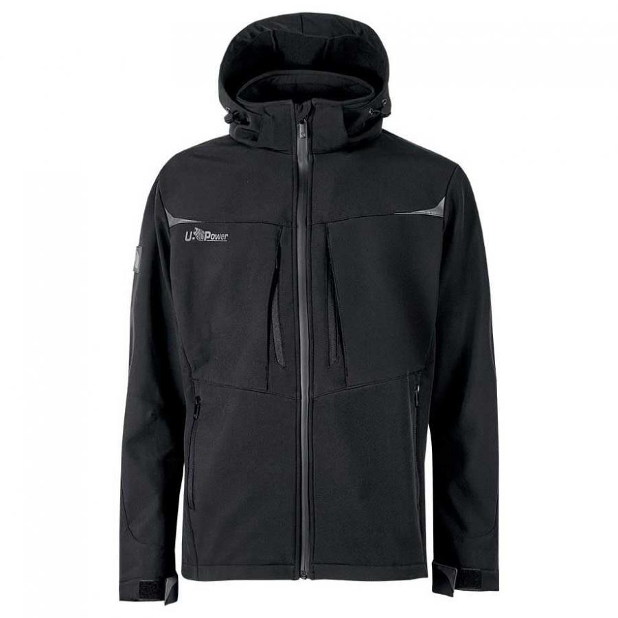 U-POWER | Giacca Softshell VERVE, Cappuccio Removibile e Regolabile, 96% poliestere 4% elastane