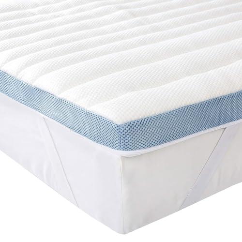 Amazon Basics - Topper Singolo Memory Foam 5 cm con Angoli Elastici