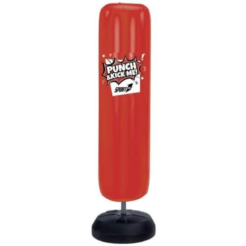 Sport1 Punch&Kick, Punch Bag Gonfiabile Ragazzo, Rosso, CM 43 x 150