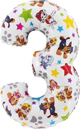 Palloncino Foil Paw Patrol Numero 3 - 26 Pollici